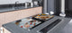 Enorm Küchenbrett aus Hartglas und Induktionskochplattenabdeckung; Food series DD16:  Breakfast 1