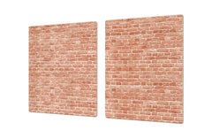 GIGANTIC CUTTING BOARD and Cooktop Cover - Glass Kitchen Board DD35 Textures and tiles 1 Series: Vintage red brick texture