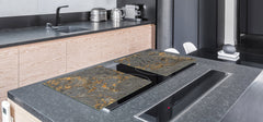 Gigantic Worktop saver and Pastry Board - Tempered GLASS Cutting Board DD21 Marbles 1 Series: Luxurious dark grey marble