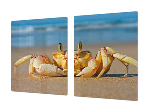 Riesig Schneidbrett aus Hartglas und schützende Arbeitsoberfläche; Animals series DD01: Crab