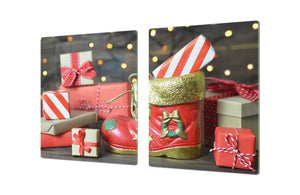 ENORME CUBREVITRO DE CRISTAL TEMPLADO - DD30 Serie de Navidad: Zapato de santa con regalos