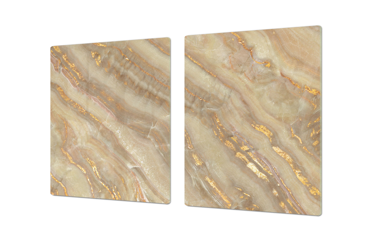Gigantic Worktop saver and Pastry Board - Tempered GLASS Cutting Board DD21 Marbles 1 Series: Golden mineral