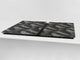 HUGE TEMPERED GLASS COOKTOP COVER – Glass Cutting Board and Worktop Saver – SINGLE: 80 x 52 cm (31,5” x 20,47”); DOUBLE: 40 x 52 cm (15,75” x 20,47”); DD40 Decorative Surfaces Series: Black waves