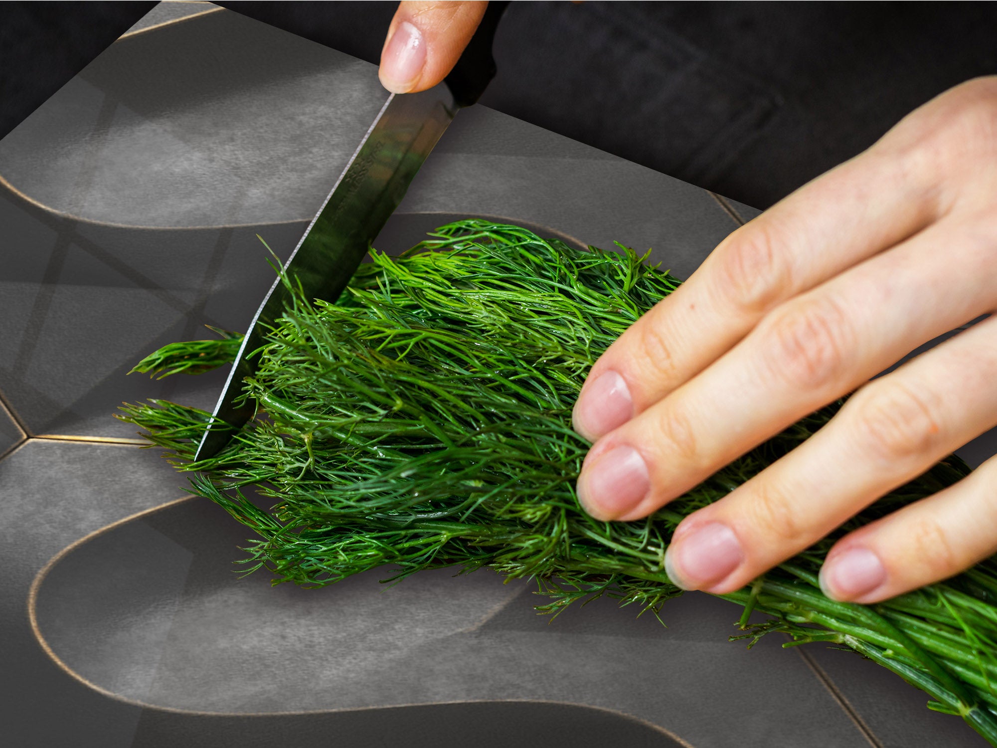 HUGE TEMPERED GLASS COOKTOP COVER – Glass Cutting Board and Worktop Saver – SINGLE: 80 x 52 cm (31,5” x 20,47”); DOUBLE: 40 x 52 cm (15,75” x 20,47”); DD40 Decorative Surfaces Series: Black waves