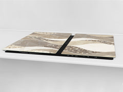 HUGE Cutting Board – Worktop saver and Pastry Board – Glass Kitchen Board DD37 Vintage leaves and patterns Series: Versatile tile pattern