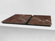 UNIQUE Tempered GLASS Kitchen Board – Impact & Scratch Resistant Cooktop cover DD32 Marbles 2 Series: Polished brown stone