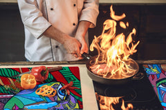 Ensembles de planches à découper TRES GRAND; Série Alimentaire DD16: Nourriture africaine