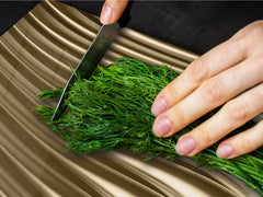 Gigantic Worktop saver and Pastry Board - Tempered GLASS Cutting Board - MEASURES: SINGLE: 80 x 52 cm; DOUBLE: 40 x 52 cm; DD38 Golden Waves Series: Golden metal strips