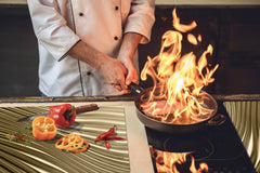 Gigantic Worktop saver and Pastry Board - Tempered GLASS Cutting Board - MEASURES: SINGLE: 80 x 52 cm; DOUBLE: 40 x 52 cm; DD38 Golden Waves Series: Golden metal strips