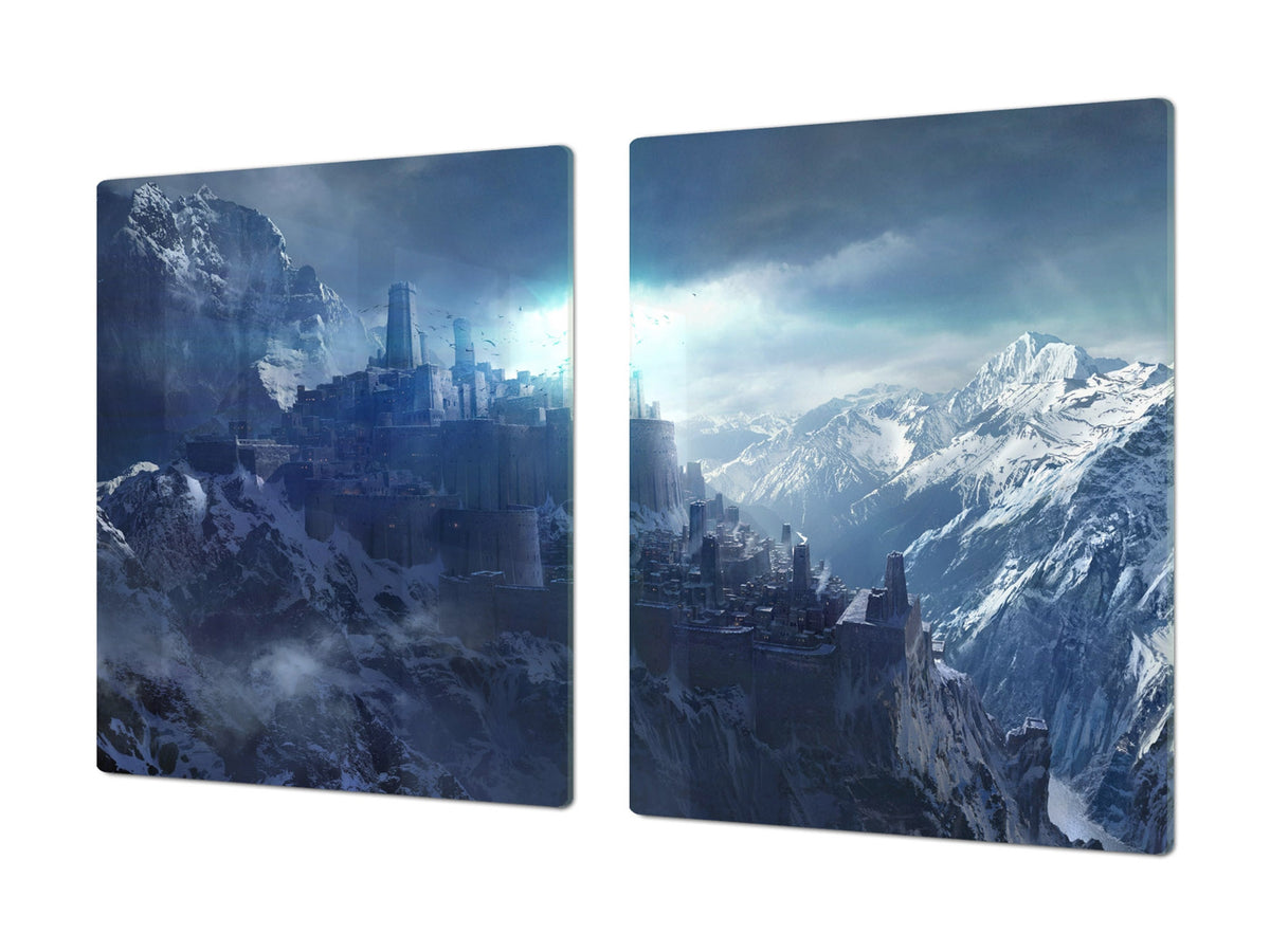 Induction Cooktop Cover – Glass Worktop saver: Fantasy and fairy-tale series DD18 Dark castle