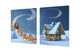 Riesig Schneidbrett aus Hartglas und schützende Arbeitsoberfläche; DD30 Weihnachtsserie: Weihnachtsmann und Rentier