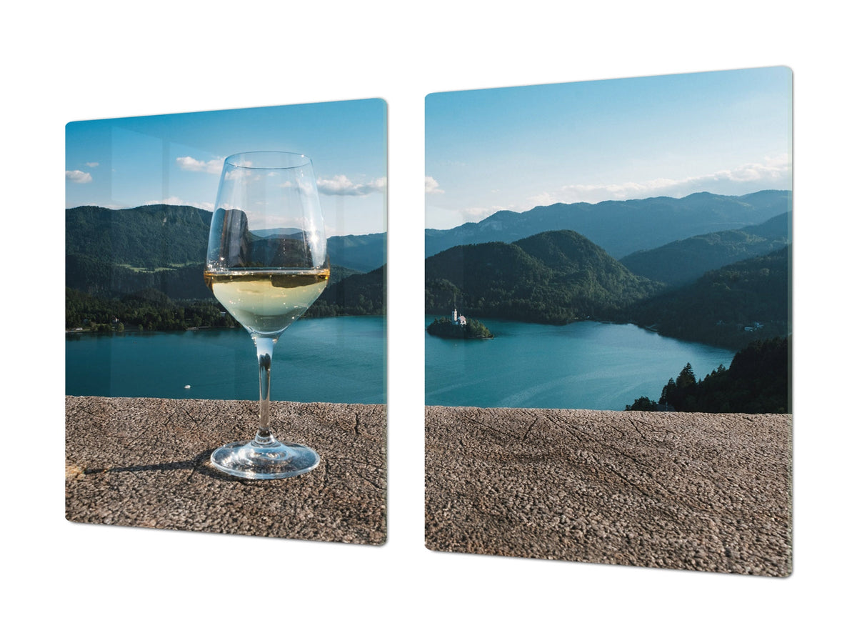 BIG KITCHEN PROTECTION BOARD or Induction Cooktop Cover - Wine Series DD04 A glass of wine 1