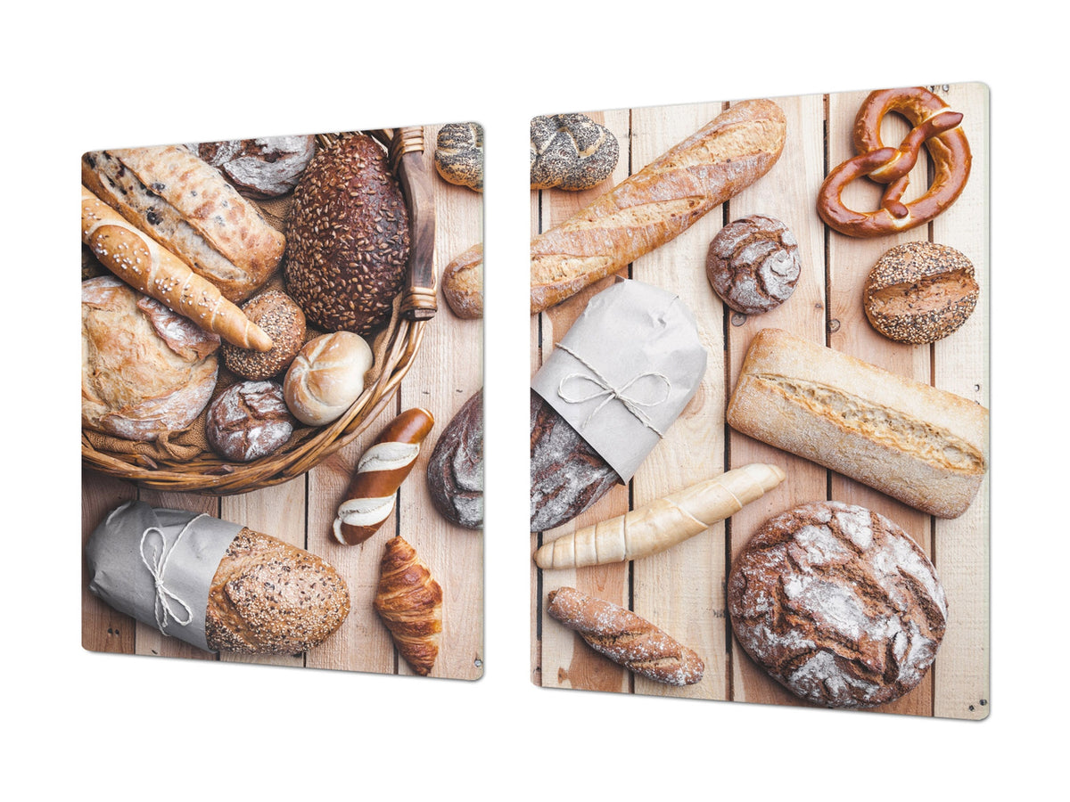 HUGE TEMPERED GLASS CHOPPING BOARD – Bread and flour series DD09 Fresh bread 4