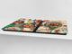 BIG KITCHEN BOARD & Induction Cooktop Cover – Glass Pastry Board - Food series DD16 Skewers