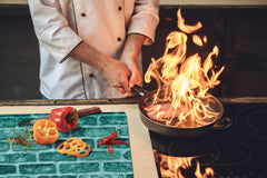 GIGANTIC CUTTING BOARD and Cooktop Cover - Glass Kitchen Board DD35 Textures and tiles 1 Series: Green vintage brick
