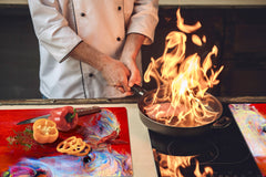 GIGANTIC CUTTING BOARD and Cooktop Cover - Glass Kitchen Board; SINGLE: 80 x 52 cm (31,5” x 20,47”); DOUBLE: 40 x 52 cm (15,75” x 20,47”); DD42 Paintings Series: Pastel cow