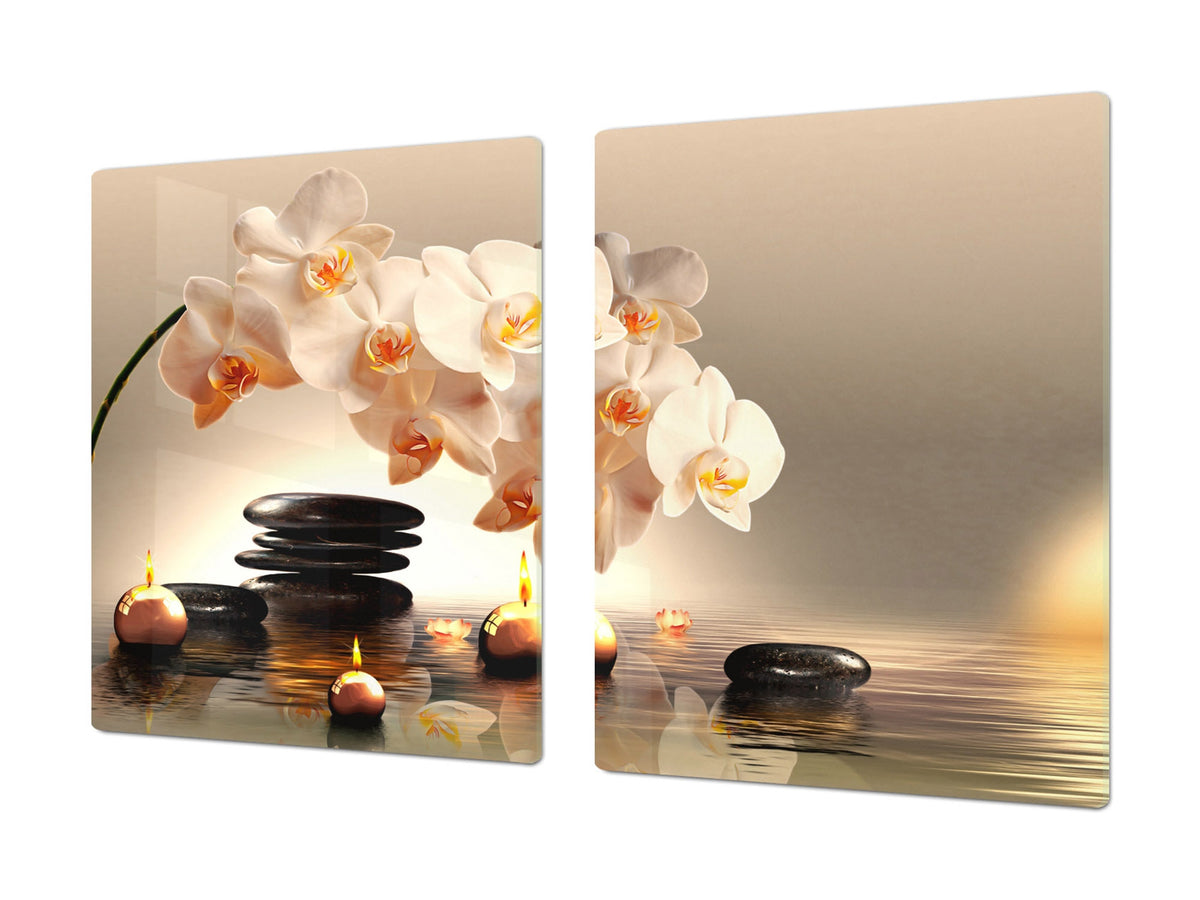 ENORMOUS  Tempered GLASS Chopping Board - Flower series DD06A Orchid 3