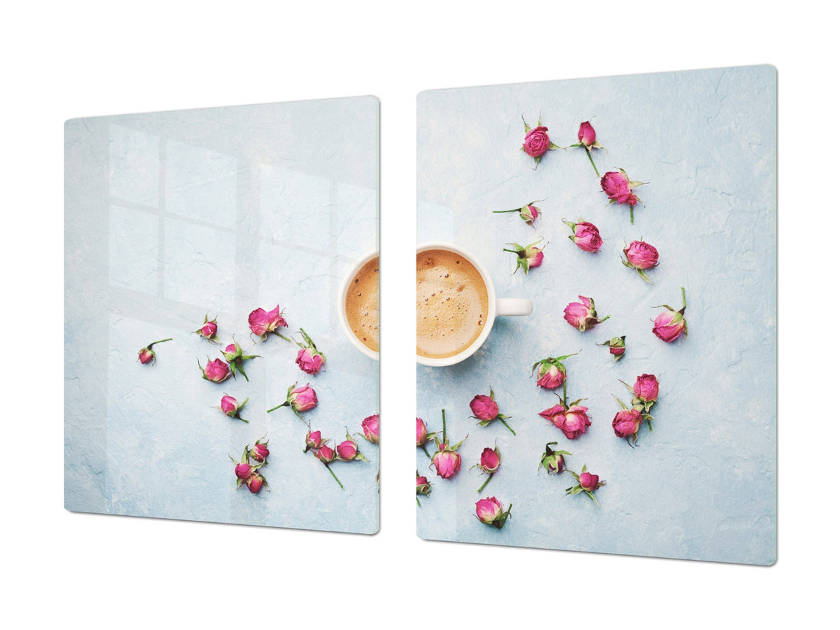 Worktop saver and Pastry Board – Glass Kitchen Board- Coffee series DD07 Coffee 3