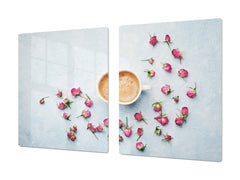 Worktop saver and Pastry Board – Glass Kitchen Board- Coffee series DD07 Coffee 3