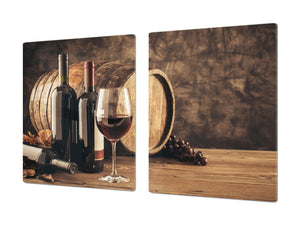 BIG KITCHEN PROTECTION BOARD or Induction Cooktop Cover - Wine Series DD04 Bottles of wine 2