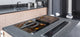 BIG KITCHEN BOARD & Induction Cooktop Cover – Glass Pastry Board - Food series DD16 Nuts in a mortar 1