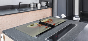 ENORMOUS  Tempered GLASS Chopping Board - Induction Cooktop Cover – SINGLE: 80 x 52 cm; DOUBLE: 40 x 52 cm; DD43 Abstract Graphics Series: Imagination concept