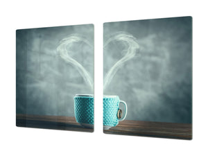 Worktop saver and Pastry Board – Glass Kitchen Board- Coffee series DD07 I love coffee 2