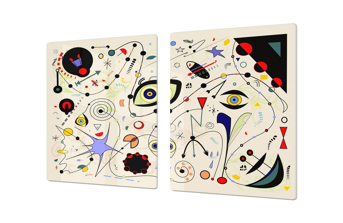 Induction Cooktop Cover – Glass Worktop saver: Fantasy and fairy-tale series DD18 Inspired by Miró