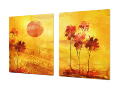 GIGANTIC CUTTING BOARD and Cooktop Cover- Image Series DD05A Evening in the clearing 2