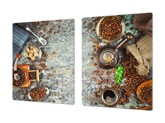 Worktop saver and Pastry Board – Glass Kitchen Board- Coffee series DD07 Coffee 4