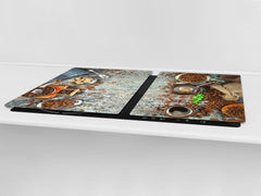 Worktop saver and Pastry Board – Glass Kitchen Board- Coffee series DD07 Coffee 4