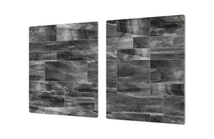 GIGANTIC CUTTING BOARD and Cooktop Cover - Glass Kitchen Board DD35 Textures and tiles 1 Series: Dark grey marble tiles