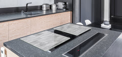 GIGANTIC CUTTING BOARD and Cooktop Cover - Glass Kitchen Board DD35 Textures and tiles 1 Series: Grey irregularity 2