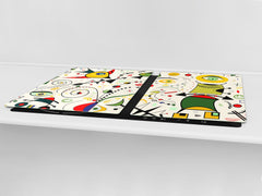 HUGE TEMPERED GLASS CHOPPING BOARD ; Moroccan design Series DD21 Inspired by Miró