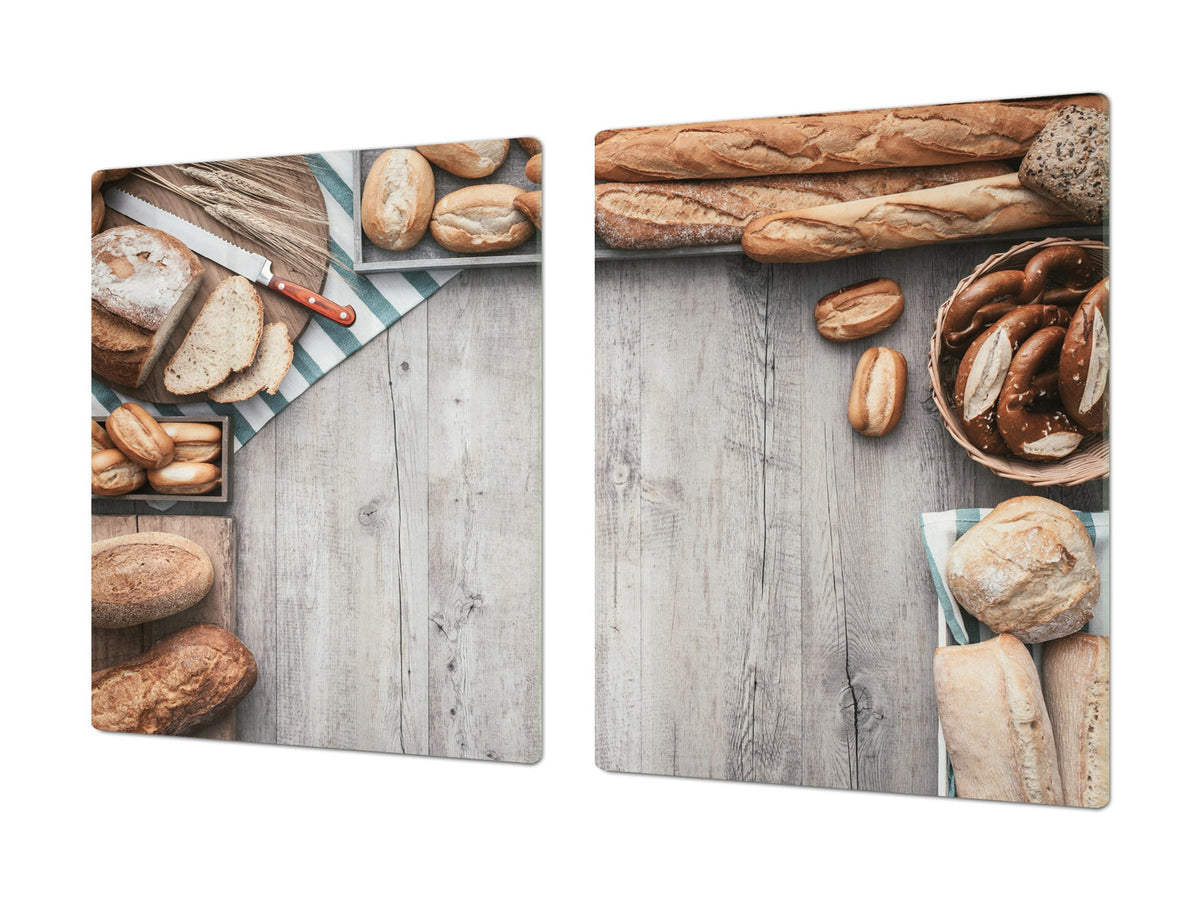 HUGE TEMPERED GLASS CHOPPING BOARD – Bread and flour series DD09 Breakfast rolls 2