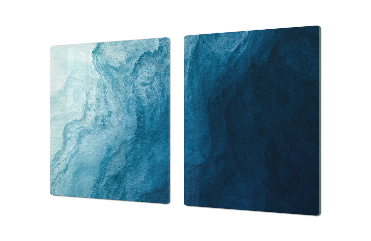 BIG KITCHEN BOARD & Induction Cooktop Cover – Glass Pastry Board DD34 Rusted textures Series: Thorny waves