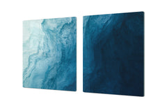 BIG KITCHEN BOARD & Induction Cooktop Cover – Glass Pastry Board DD34 Rusted textures Series: Thorny waves