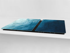 BIG KITCHEN BOARD & Induction Cooktop Cover – Glass Pastry Board DD34 Rusted textures Series: Thorny waves