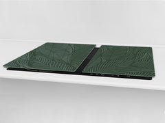 HUGE Cutting Board – Worktop saver and Pastry Board – Glass Kitchen Board DD37 Vintage leaves and patterns Series: Abstract banana leaves