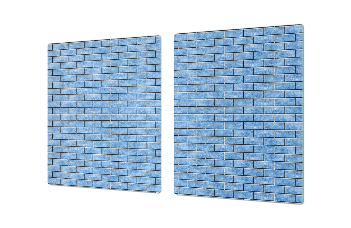 GIGANTIC CUTTING BOARD and Cooktop Cover - Glass Kitchen Board DD35 Textures and tiles 1 Series: Blue ice texture