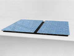 GIGANTIC CUTTING BOARD and Cooktop Cover - Glass Kitchen Board DD35 Textures and tiles 1 Series: Blue ice texture