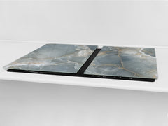 Gigantic Worktop saver and Pastry Board - Tempered GLASS Cutting Board DD21 Marbles 1 Series: Grey grunge stone