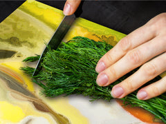 GIGANTIC CUTTING BOARD and Cooktop Cover - Glass Kitchen Board; SINGLE: 80 x 52 cm (31,5” x 20,47”); DOUBLE: 40 x 52 cm (15,75” x 20,47”); DD42 Paintings Series: Silhouette of an abstract bird