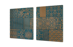 ENORMOUS  Tempered GLASS Chopping Board - Induction Cooktop Cover DD36 Textures and tiles 2 Series: Indian style patchwork