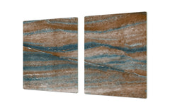 UNIQUE Tempered GLASS Kitchen Board – Impact & Scratch Resistant Cooktop cover DD32 Marbles 2 Series: Colorfoul stone texture