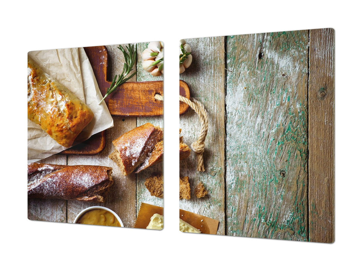 HUGE TEMPERED GLASS CHOPPING BOARD – Bread and flour series DD09 Fresh bread 6