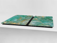 Gigantic Worktop saver and Pastry Board - Tempered GLASS Cutting Board DD21 Marbles 1 Series: Green onyx