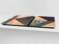 ENORMOUS  Tempered GLASS Chopping Board - Induction Cooktop Cover DD36 Textures and tiles 2 Series: Diverse tile pattern
