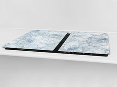 ENORMOUS  Tempered GLASS Chopping Board - Flower series DD06A Dahlia Hand drawn