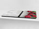 Enorm Schneidbrett aus Hartglas und schützende Arbeitsoberfläche; Flower series DD06B: Red rose 2